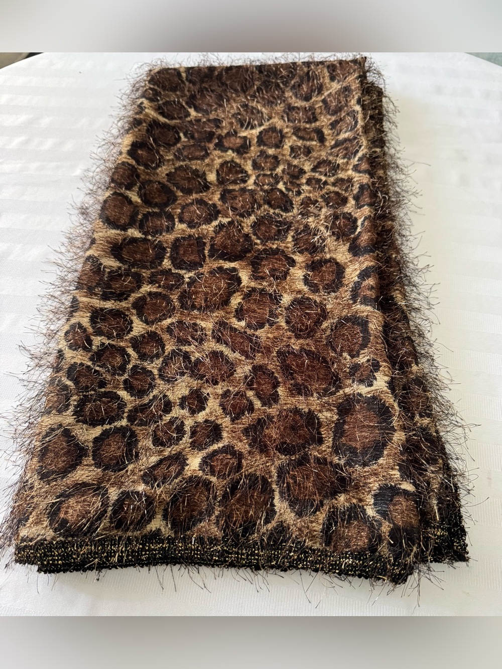 Leopard Print Faux Fur shawl scarf rare